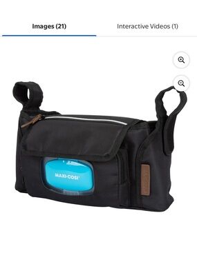 Maxi-Cosi Black Stroller Parent Organizer Bag- Cup Holder- universal, fits most